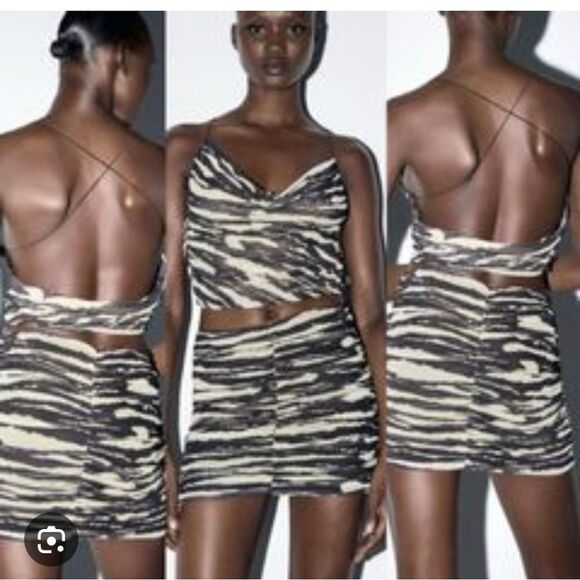 NWT SET ZARA TULLE 2 PCS ZEBRA PRINT SKIRT AND TOP - Picture 13 of 13